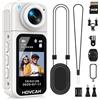 Movcan S70 Body Camera con Registrazione Audio e Video, Fotocamera HD 1080P con Obiettivo Rotante a 180°, Fotocamera 64GB per Lavoro, Viaggi, Bianco