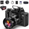 banflower Fotocamere digitali 5K per fotografia, 80 MP, autofocus, fotocamera per YouTube con touch screen da 4 pollici, fotocamera macro UHD One-Touch per fotografi principianti con zoom 18x, copriobiettivo