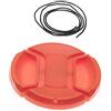 vhbw copriobiettivo universale 55 mm per fotocamera - plastica rosso, presa interna