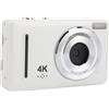 Jectse Camera Digitale 4K da 64 MP AutoFocus 4K per Fotografia con Schermo da 2,4 Pollici, Studenti per Adolescenti, Fotocamera da Viaggio (WHITE)