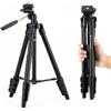 Fotopro Treppiede da viaggio ultraleggero compatto da 120 cm con piastra a sgancio rapido e testa panoramica treppiede in alluminio 0,5 kg carico massimo 2 kg DIGI-3400