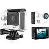 DIGNIFE Action Camera, Videocamera subacquea Ultra HD H9R 12MP LCD da 2 pollici 30M Impermeabile 170D Telecomando Bicicletta Videocamera Sport all'aperto Cam(H9 No Remote,1)