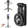Generico 2025 New 4-in-1 Multifunctional Magnetic Selfie Stick,360° Rotation Extendable Phone Tripod with Wireless Remote for iPhone & Android,Portable Phone Stand for Video Recording (Black)