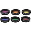 ciciglow Set di Filtri Colorati per Telescopio, Filtri Telescopici Portatili 6 in 1, compatibilità con Vetro Ottico e Plastica per Cielo Stellato