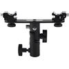 RASTKY Staffa Supporto per Supporto Ombrello a Calda a Doppia Flash per Fotografia Fotografica, Materiale in Metallo, Regolazione Verticale a 180 °, Ideale per la Fotografia Macro