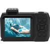 CHICIRIS Fotocamera Subacquea 4K 65MP con Messa a Fuoco Automatica 2.88in 1.44in Doppio Schermo 2500mAh 33FT Fotocamera Digitale Subacquea a Prova di Acqua per lo Snorkeling (ORANGE)