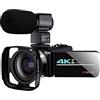 BAFEIYA Registratore per videocamera Vlogging con videocamera Videocamera 4K Videocamera Videocamera digitale Vlog Videocamere Touch screen da 3,0 pollici Visione notturna Telecamera Microfono esterno(128GB S