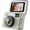 LICAEVEY Piccolo Videoregistratore Portachiavi Videocamera Digitale 4K 68MP, Fotocamera Portatile con Schermo Ribaltabile a 180° da 1,47 Pollici per Vlog di Viaggio Riprese Notturne Feste (GREEN)