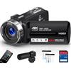 Generic Videocamera 6K con 64MP, zoom digitale 18X, visione notturna IR, touch screen da 4,0 pollici, WiFi, batteria 4500mAh, scheda SD da 64 GB, stabilizzatore e telecomando