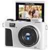 Topiky Fotocamera Digitale 8K, Fotocamere da 88 MP per la Fotografia con Schermo Ribaltabile a 180° da 3 Pollici, Videocamera per Vlogging con Messa a Fuoco Automatica Zoom 18X con (WHITE)