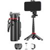 Yctze Asta Selfie Portatile, Supporto Treppiede per Telefono Estensibile, Supporto Girevole a 360 Gradi con Luce di Riempimento e Telecomando Wireless, Ideale per Smartphone