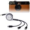 BoxWave Cavo compatibile con fotocamera digitale Camp Snap Screen-Free - AllCharge miniSync, cavo USB portatile retrattile - Jet Black