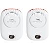 Giwnhvx 2X Ventilatore Mini USB Dispositivo di Raffreddamento Ventilatore Ricaricabile da Viaggio Bianca