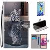 MUTOUREN Cover per Samsung Galaxy A32 4G con Proteggi Schermo, Custodia a Portafoglio in Pelle Antiurto con Flip Cover Funzione di Supporto, gatto e tigre