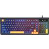 Horett 98-Key Wired Mechanical Keyboard with Three-Color Keycaps RGB Backlit Portable for Gaming Office (Nera)
