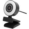 Shanrya Webcam con microfono HD, Live Webcam Clear Image Portatile con luce per Live Streaming per per Mixer
