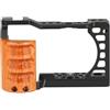 Generico Compatibile for Sony A6000 A6100 A6300 A6400 Stabilizzatore for gabbia for fotocamera con manico in legno Staffa DSLR for slitta fredda 1/4 e 3/8(B)