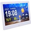 CCYLEZ Orologio Meteo Wi-Fi da 10 Pollici con Data e Ora, Visualizzazione 'umidità della Temperatura Sveglia con Telecomando, Sveglia, Foto Video Lettore Musicale (Spina UE)