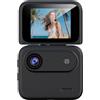 LICAEVEY Action Camera Portatile con Schermo Ribaltabile da 2,0, Registrazione HD 1080P con Ricarica Rapida, Grandangolo da 143° per Vlog di Viaggio (BLACK)