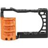 ZHFGJKSO Compatibile con stabilizzatore for fotocamera Sony con impugnatura in legno, attacco a slitta fredda e filettatura 1/4 3/8 for staffa DSLR A6000 A6100 A6300 A6400(B)