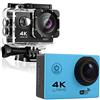 0℃ Outdoor 4K Wi-fi Action Camera, Fotocamera Sportiva 4K Full HD, Fotocamera Impermeabile da 30 M, Action Cam Wi-fi Integrata, EIS Avanzato, Telecomando Wireless, Ulti-funzionalità,Blu