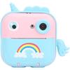 Aumotop Fotocamera Digitale per Bambini Fotocamera a Stampa Istantanea HD da 24 MP da 2,4 Pollici con Funzioni AI Intelligenti, Supporto App per Bambini 3 a 14 Anni (Blu+Rosa)