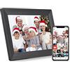 Andoer Cornice digitale Wi-Fi 10.1 pollici, IPS Touch Screen Cornice elettronica con memoria da 16 GB, rotazione automatica Condividi foto video tramite app con supporto sul retro