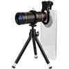 Andoer Kit di lenti teleobiettivo per telefono 18X con mini treppiede, clip di montaggio, panno di pulizia per escursionismo, campeggio, osservazione della fauna selvatica, giochi sportivi sulla luna