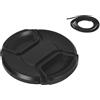 vhbw copriobiettivo 72 mm compatibile con Voigtländer Nokton 10,5 mm F0,95 fotocamera, DSLR - plastica, nero, con maniglia interna