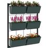 Orto Verticale A 3 Livelli Con 6 Vasi In Acciaio E Plastica, 52x14x66cm, Verde Scuro