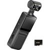TQUXNGA Videocamera sportiva portatile 4K 180 gradi per piccoli sport LCD, tasche per schermo action camcorder viaggio bicicletta registratore