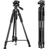 Generic Treppiede Fotografico Professionale, 160 cm di Altezza, 4 cm di Larghezza, Regolabile, Nero