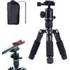 Generic Treppiede da tavolo, in lega di alluminio-magnesio, 25 x 10 x 10 cm, mini treppiede per fotocamera da tavolo, supporto portatile ad angolo regolabile per telefono, stabile, per selfie in diretta