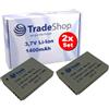 Trade-Shop 2X Fotocamera Li-Ion batteria per Canon Digital Ixus 100 IS 870 IS 990 IS 100IS 870IS 990IS POWERSHOT SD900Ti SX120 IS SX210 IS SX220 HS SX230 HS SD-900Ti SX-120 IS SX-210 IS SX-220 HS SX-230 HS