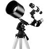 WolFum Telescopio, telescopio rifrattore astronomico con apertura da 70 mm per bambini principianti, telescopio da viaggio per AduIt con borsa da viaggio portatile e oculare da 10 mm/25 mm (confezione 2 A)