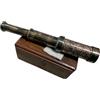 Aljiwar Telescopio antico in ottone da 35,6 cm con impronte incise, collezione pirati, con scatola di legno, idea regalo (nero antico con rilievo in ottone)
