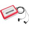 Denash Convertitore da Cassetta a Digitale, Lettore di Cassette Portatile USB con Altoparlante, Jack per Cuffie e Funzioni di Avanzamento Rapido/riavvolgimento Automatico per Musica (rosso)