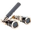 OEUVREBY Retro Opera Occhiali Binocolo Ottico Lente Teatro Metallo Catena Telescopio Delicato Multiuso Campeggio Regali Nero Maniglia