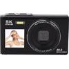 Elprico Fotocamera Digitale, Fotocamera AutoFocus 5K per Fotografia, Punto Compatto Portatile da 80 MP e Scattare Fotocamera Digitale con Zoom Digitale 18x con Flash per Adolescenti per (BLACK)