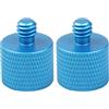 FEICHAO 2 pezzi di montaggio a vite 5/8 1/4 3/8 femmina a 3/8 5/8 1/4 maschio adattatore per fotocamera fotografia treppiede conversione cardanico (3/8 a 1/4 blu)