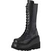 Kenmeko Stivali Donna Moda Scarpe con Zeppa Multicolore con Cerniera (40,Nero)