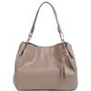 Liu Jo Borsa a Spalla Cirry M Mocha, Similpelle, 33 x 25 x 15 cm, con Tassel e Chiusura a Bottone, 3 Scomparti