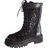 TYUIOP Stivaletto Estivo Donna Stivaletto Donna Moto Scarpe Donna Estive Stivali Donna Pelle Stivali Equitazione Donna Stivaletti Estivi Donna Traforati Bassi Tacco Donna Verde Impermeabile