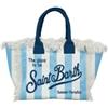 Saint Barth MC2 Borsa Colette In Canvas a Righe Celesti Dimensioni: 30 x 22 x 15 cm