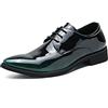 XJSDJHOUNT Oxford Scarpe Eleganti da Uomo Stringate a Punta Scarpe Derby brunite in Ecopelle Antiscivolo Basso Suola in Gomma Antiscivolo Promenade (Color : Verde, Size : 43 EU)