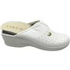 VIRGO FIRENZE Pantofole donna con plantare Estraibile in pelle Traspirante Antibatterico Calzature Professionali Antishock Italiane, bianco, 36