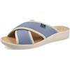Fly Flot Ciabatta Donna in Rete Elastica a Fasce Incrociate, Sottopiede Imbottito Antishock in Pelle, Blu, 37 EU