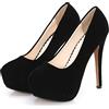 CYwinterB Tacchi Alti da Donna Sexy in Pelle Scamosciata con Tacco a Spillo Pompa Elegante Punta Tonda Slip-in Scarpe da Sposa Scarpe da Sera Scarpe da Donna 35-44