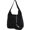 Genuine Leather AMBRA Moda WL818, pochette, borsa a tracolla, shopper, da donna, in vera pelle, Nero (Nero ), X-Large