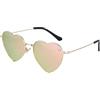 HPIRME Occhiali da sole polarizzati a forma di cuore a forma di cuore Occhiali da sole decorativi vintage da donna in metallo Uv400, C1 nero nero, taglia unica